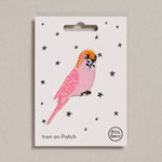 Iron-On Patch - Pink Budgie