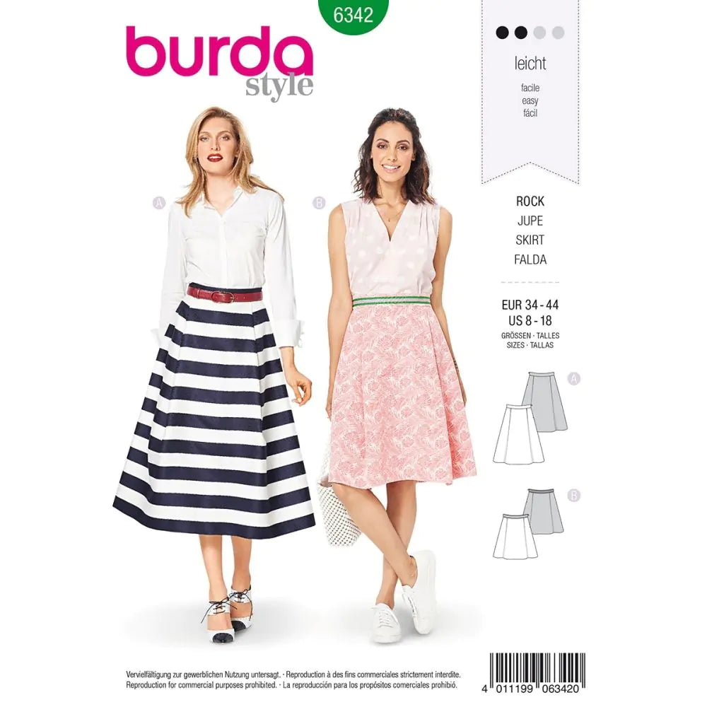 Burda 6342 - Misses Skirt Pattern