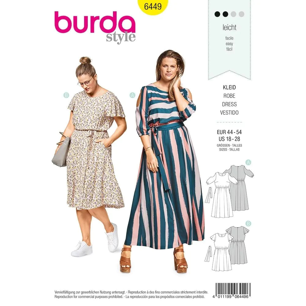 Burda 6449 - Misses Plus Size Dress Pattern