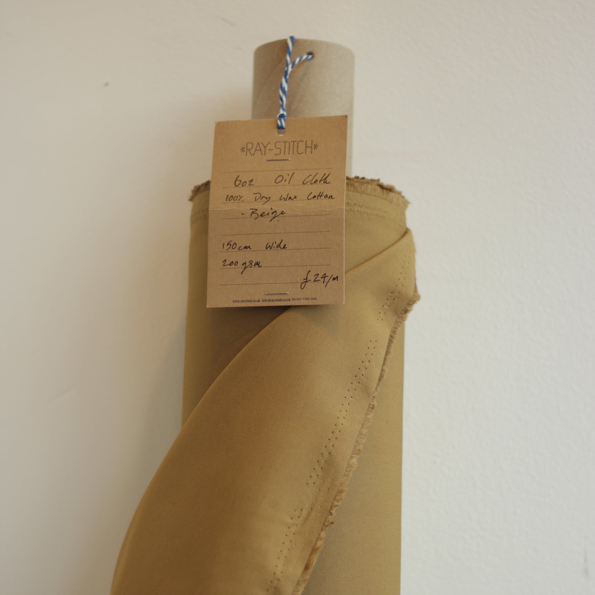 Oil Cloth - 6oz Dry Wax Cotton - Beige