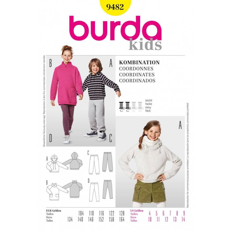 Burda Kids 9482 - Hoodie & Jogging Trousers