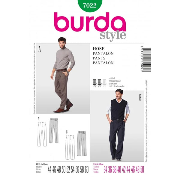 Burda Men's 7022 - Mens Trousers