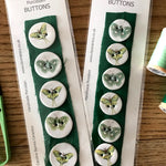 Porcelain Green Moth Buttons
