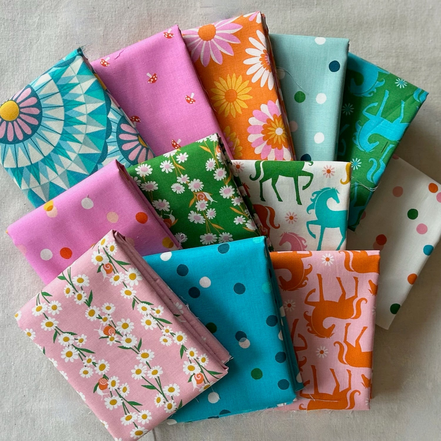 Ruby Star Carousel - Fat Quarter Bundle of 12