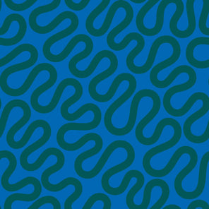 Drapey Cotton Print - Emily Van Hoff Groove - Cool Blue