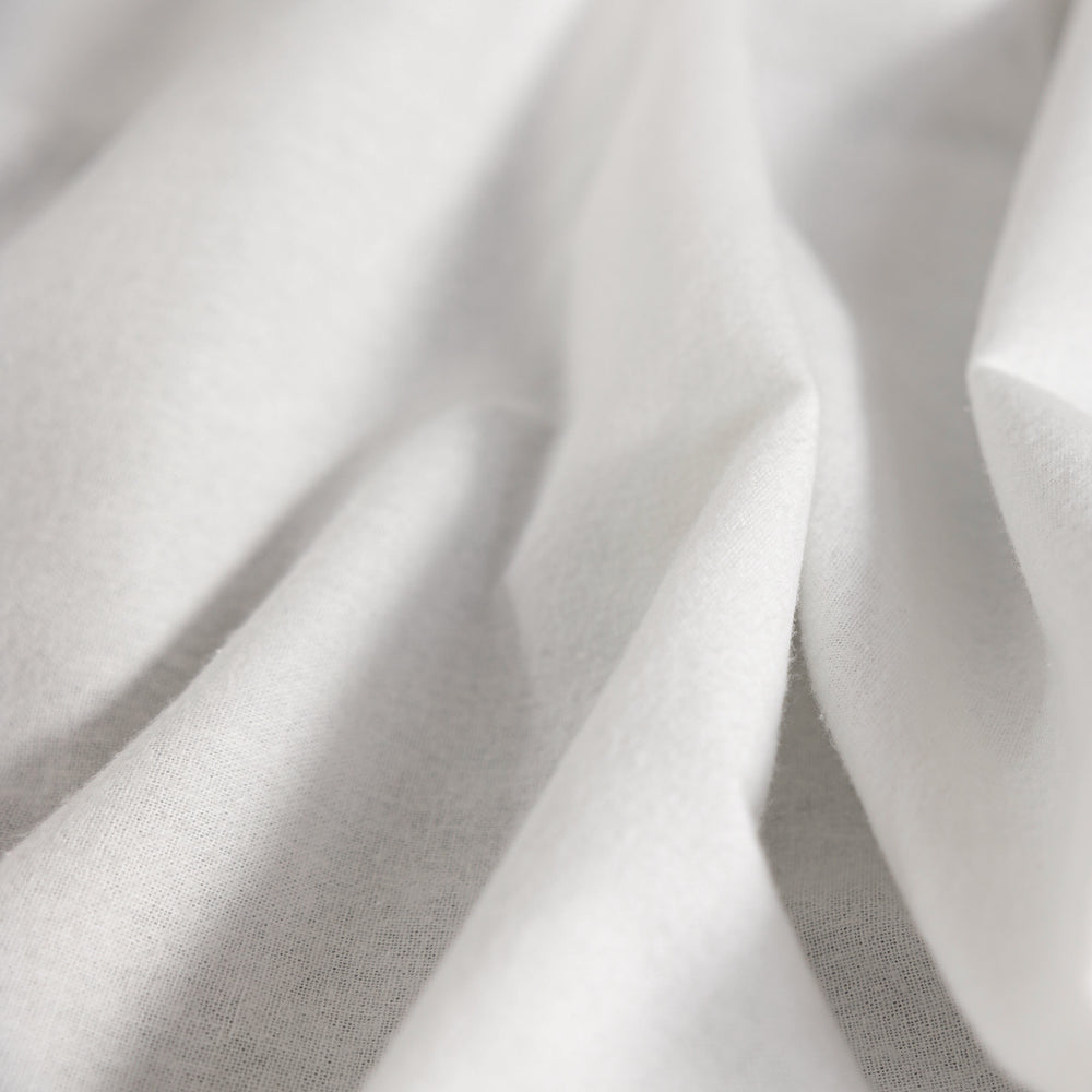 Organic Brushed Cotton Flannel - White