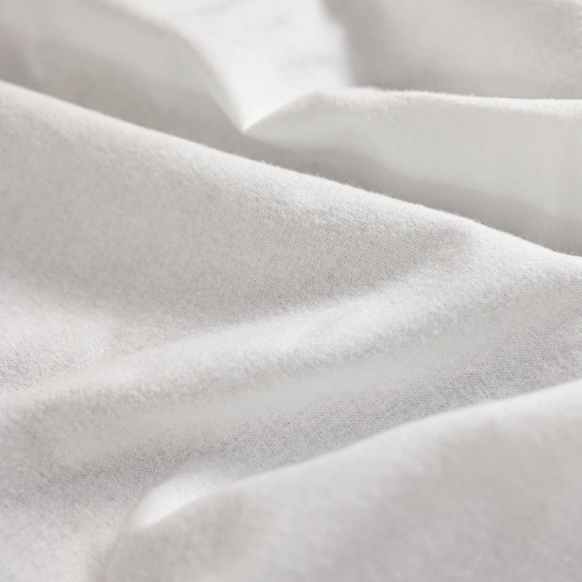 Organic Brushed Cotton Flannel - White, Plain Fabric
