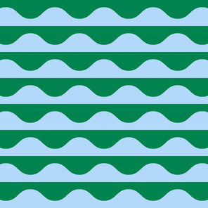 Drapey Cotton Print - Emily Van Hoff Groove - Wavy Stripe - Horizon