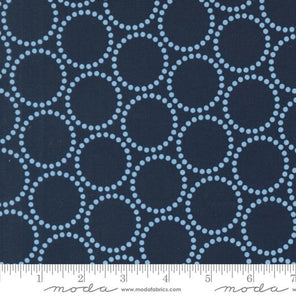 Printed Cotton Poplin - Love Letter for Moda - Peacoat Ring