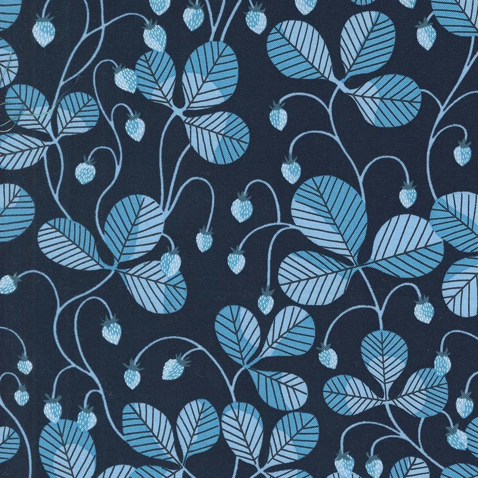 Printed Cotton Poplin - Love Letter for Moda - Peacoat