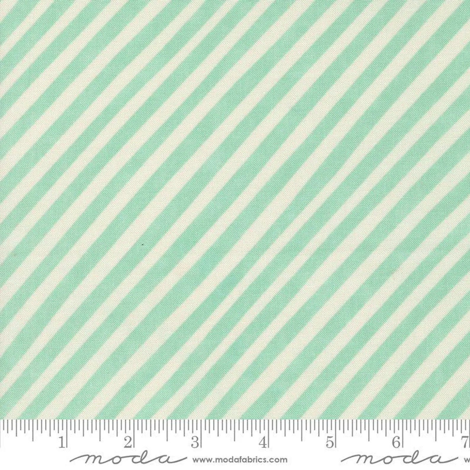 Printed Cotton Poplin - Love Letter for Moda - Seafoam Stripe
