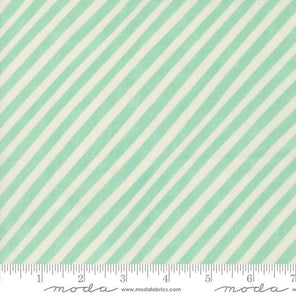 Printed Cotton Poplin - Love Letter for Moda - Seafoam Stripe