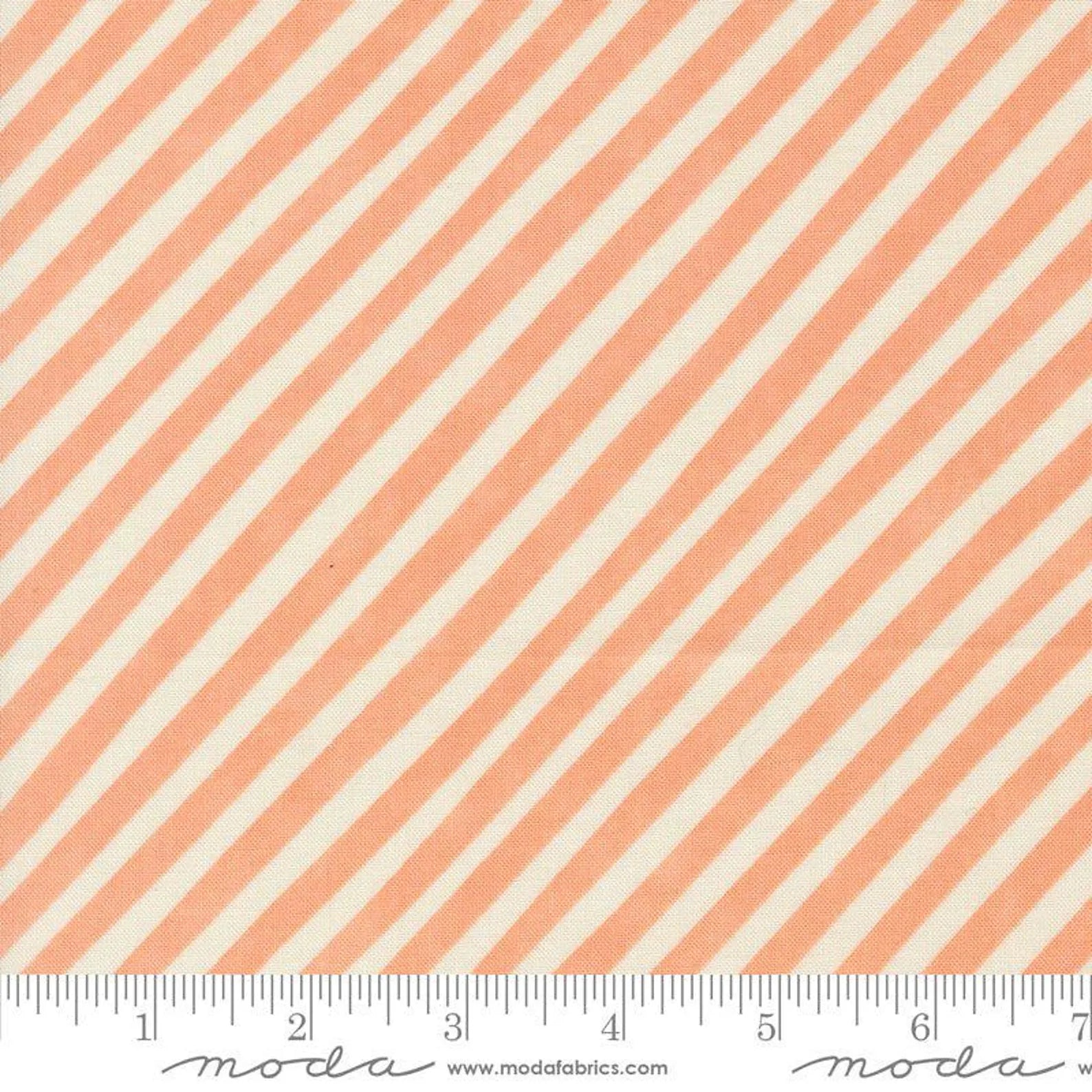 Printed Cotton Poplin - Love Letter for Moda - Peach Stripe