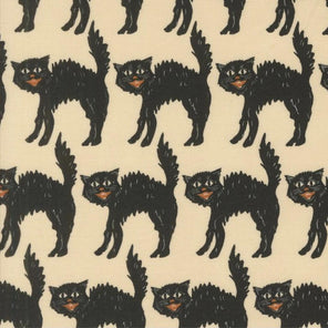 Printed Cotton Poplin - Home Sweet Haunt - Cats - Bone