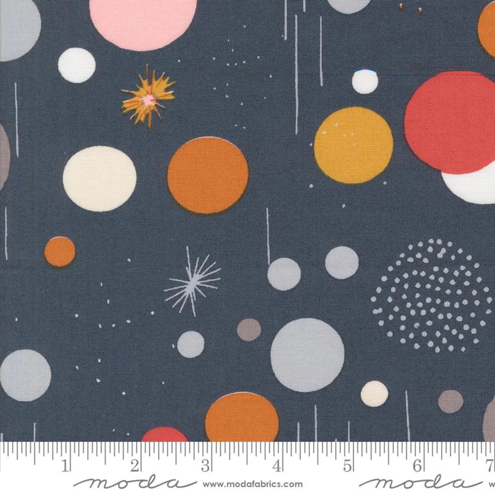 Printed Cotton Poplin - Simply Cozy - Playful Modern Dots - Navy