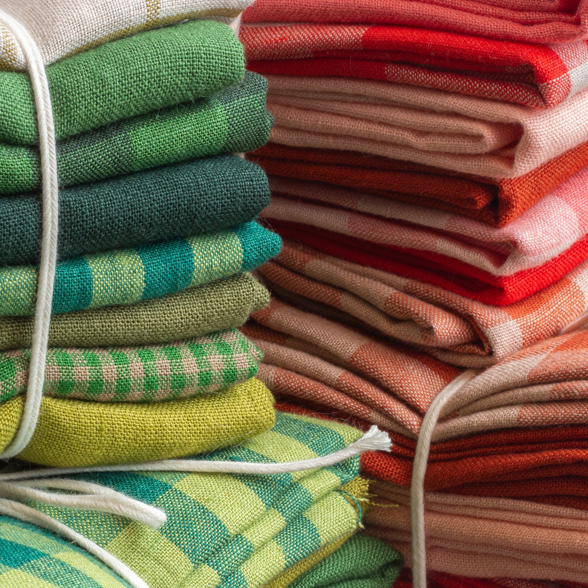 European Linen Bundle of 8 - Green Mix