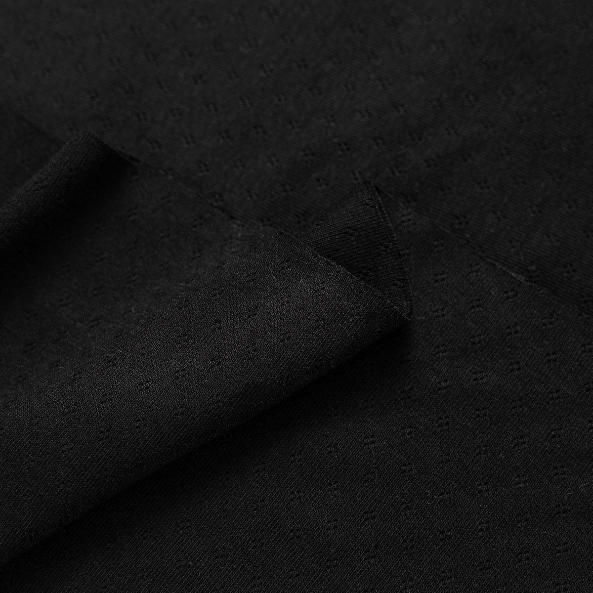 Organic Cotton Pointelle Jersey - Black
