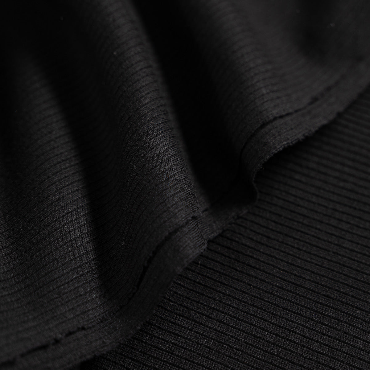 Organic Cotton Ribbed Jersey - Black