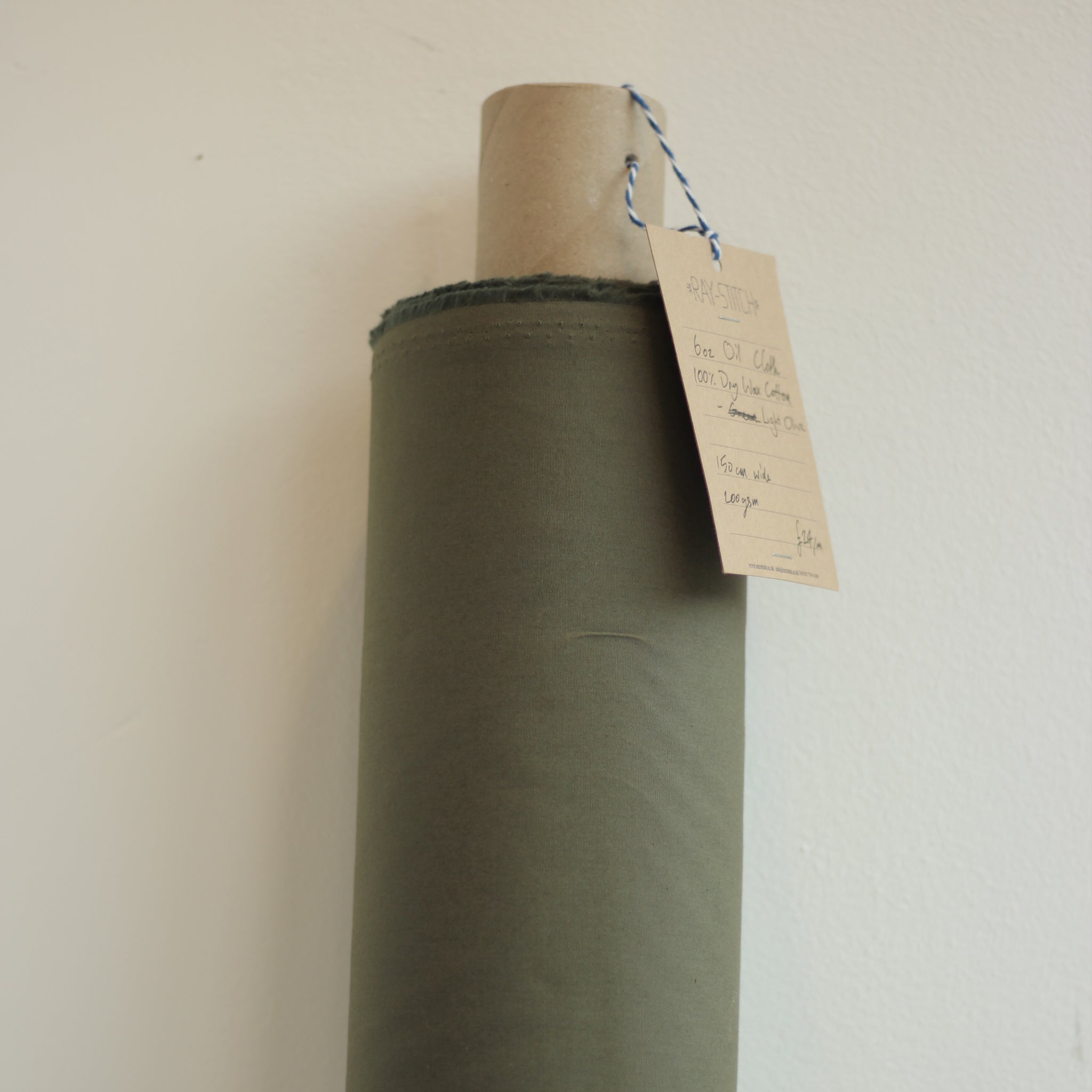 Oil Cloth - 6oz Dry Wax Cotton - Light Olive