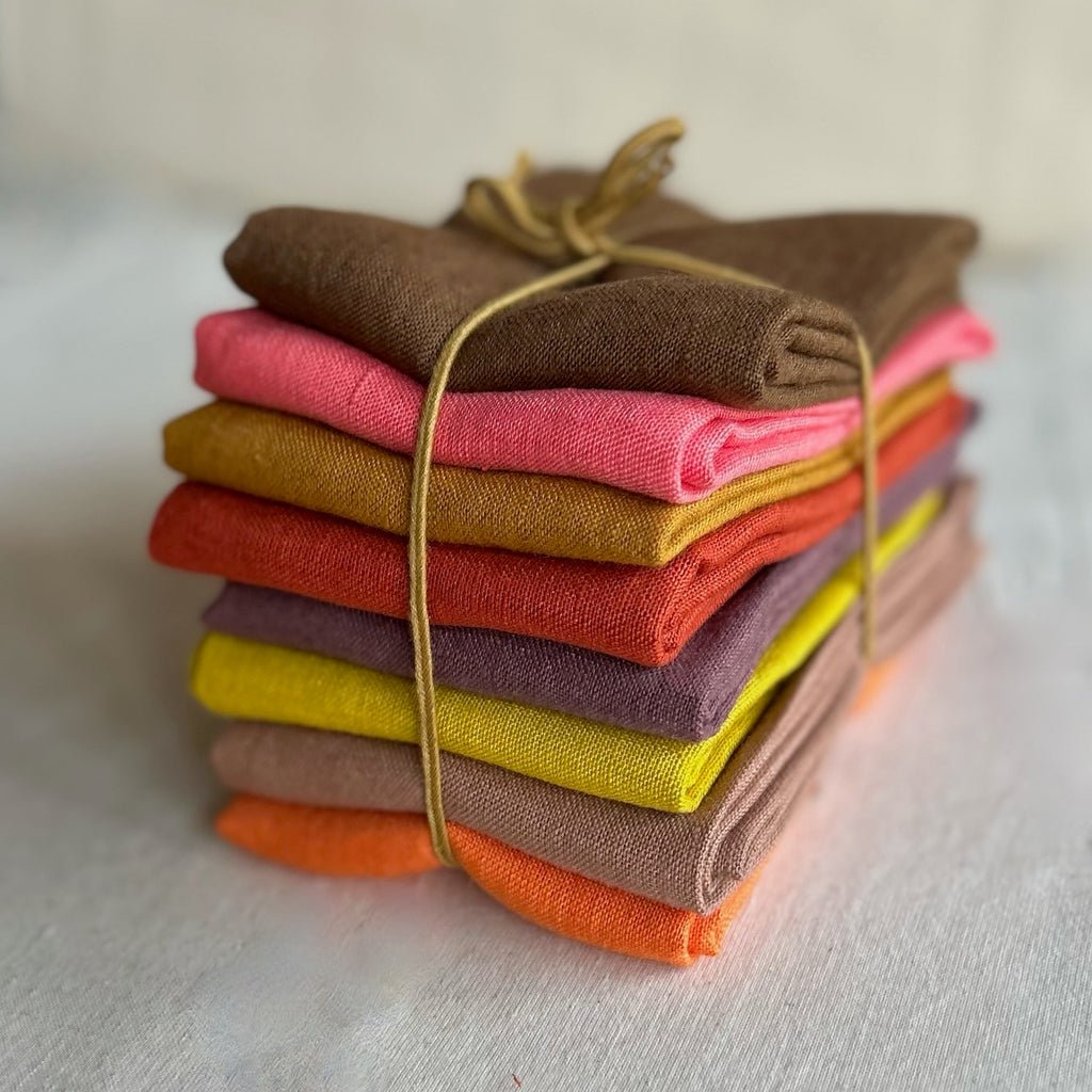 European Linen Bundle of 8 - Warm Colours – Ray Stitch