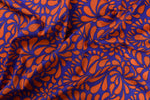 Luxury Printed Cotton Lawn - Marlin - Blue and Orange
