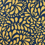 Luxury Printed Cotton Lawn - Marlin - Blue and Lemon