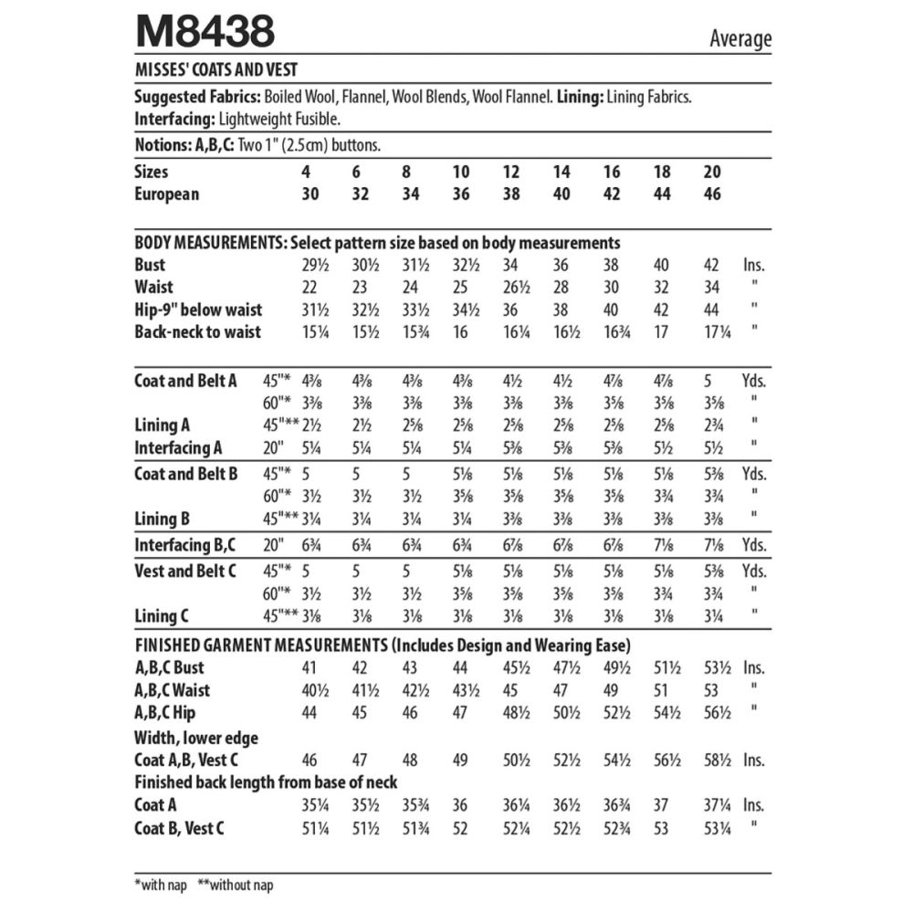 McCall's- 8438 Coat and Vest