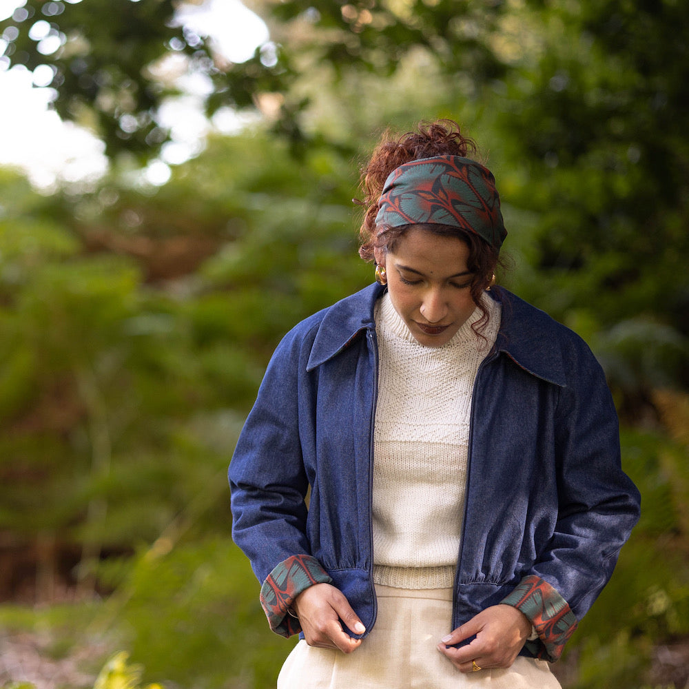 Panspermia Printed Viscose Twill - Moonflower - Moss