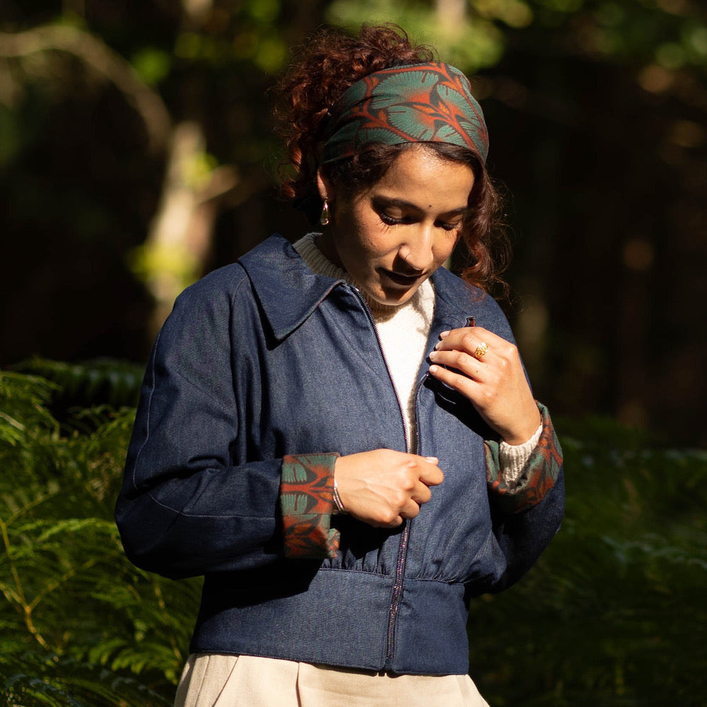 Panspermia Printed Viscose Twill - Moonflower - Moss