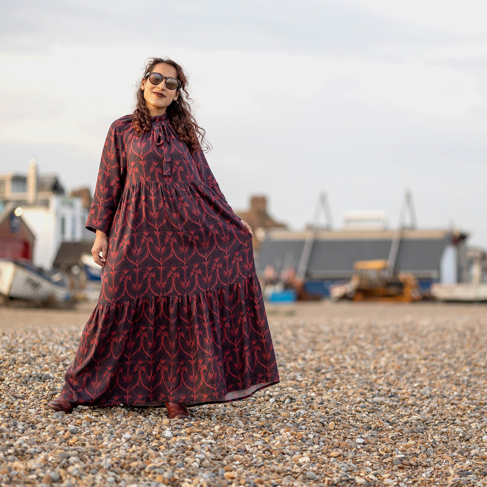 Panspermia Printed Viscose Twill - Moonflower - Night