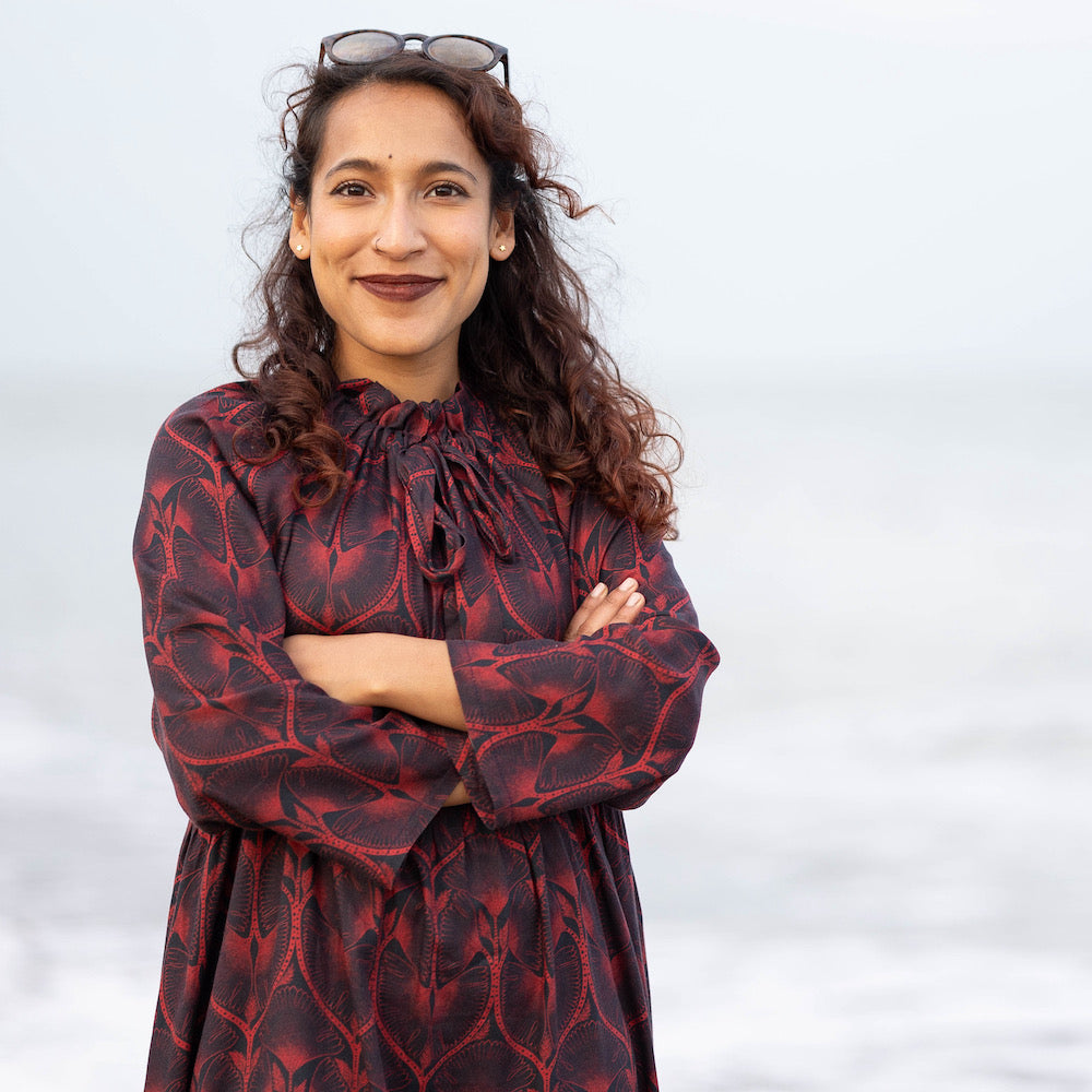 Panspermia Printed Viscose Twill - Moonflower - Night