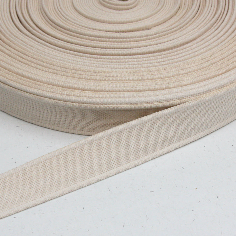 Cotton Strap Webbing 30mm - Natural