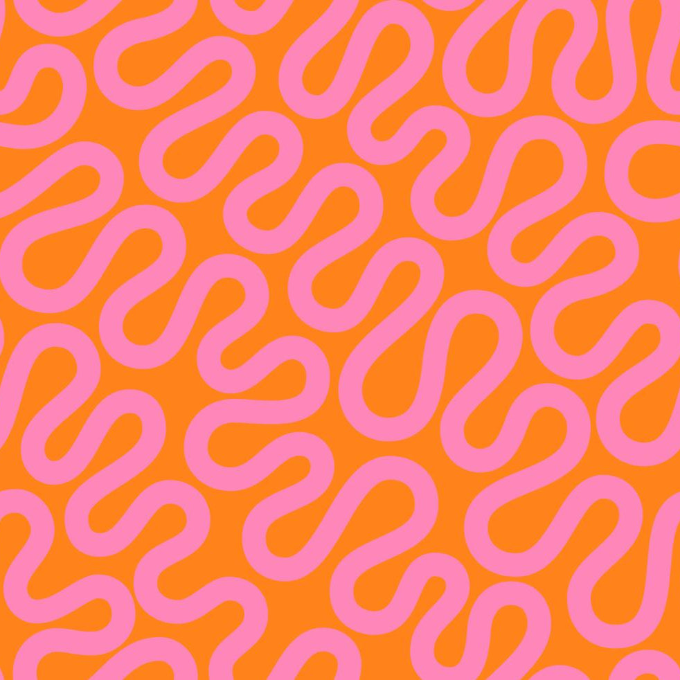 Drapey Cotton Print - Emily Van Hoff Groove - Orange Zest