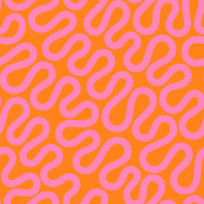 Drapey Cotton Print - Emily Van Hoff Groove - Orange Zest