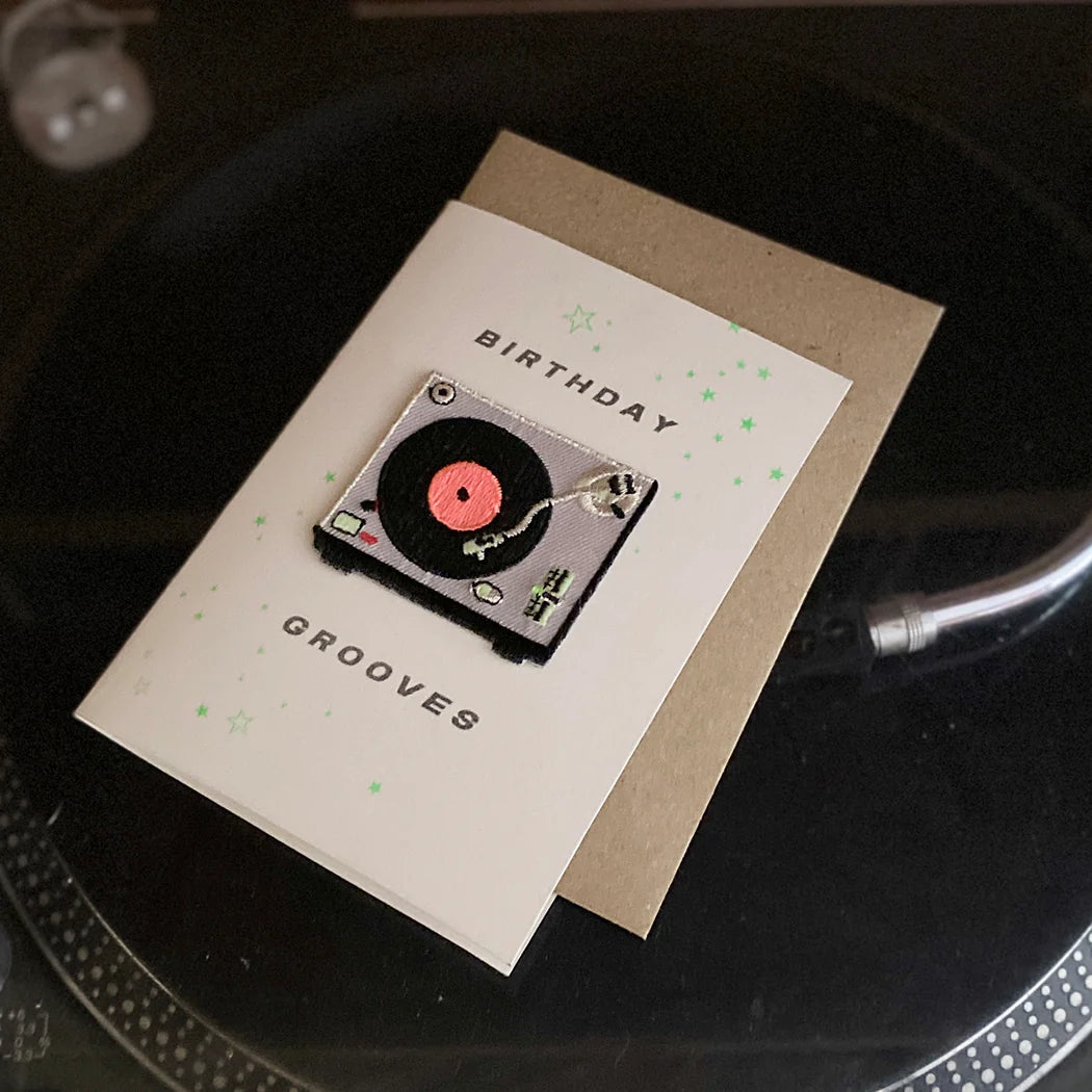 Iron-On Patch Greetings Card - Record Player