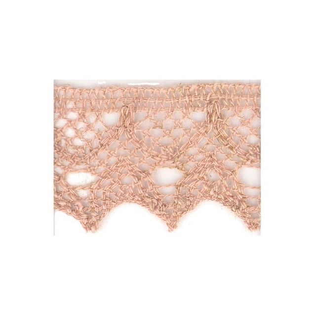 Linen Lace Trim 30mm - Dusty Pink 074