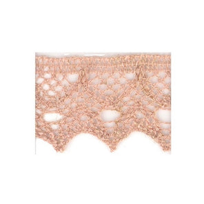 Linen Lace Trim 30mm - Dusty Pink 074