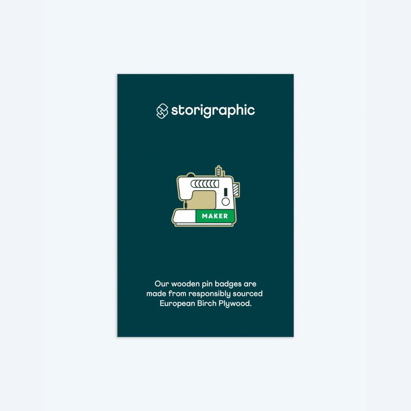 Wooden pin badge - Maker Series - Sewing Machine