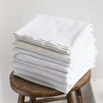 Organic Double Cloth Bamboo/Cotton - Large Squares - White