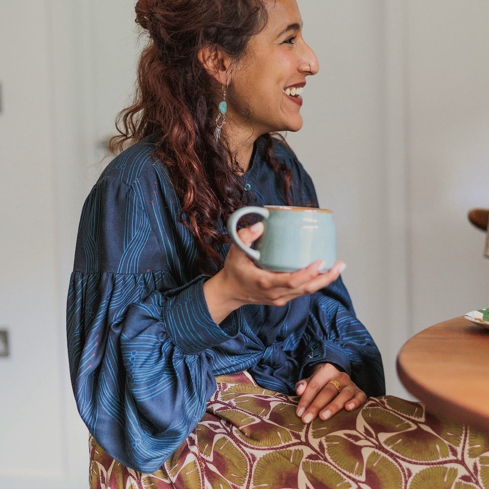 Panspermia Printed Viscose Twill - Stamen - Moss