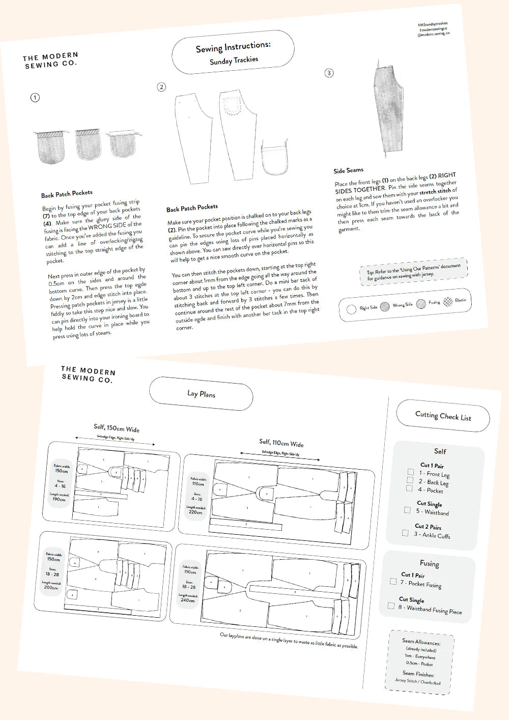 Modern Sewing Company - Sunday Trackies - PDF Pattern