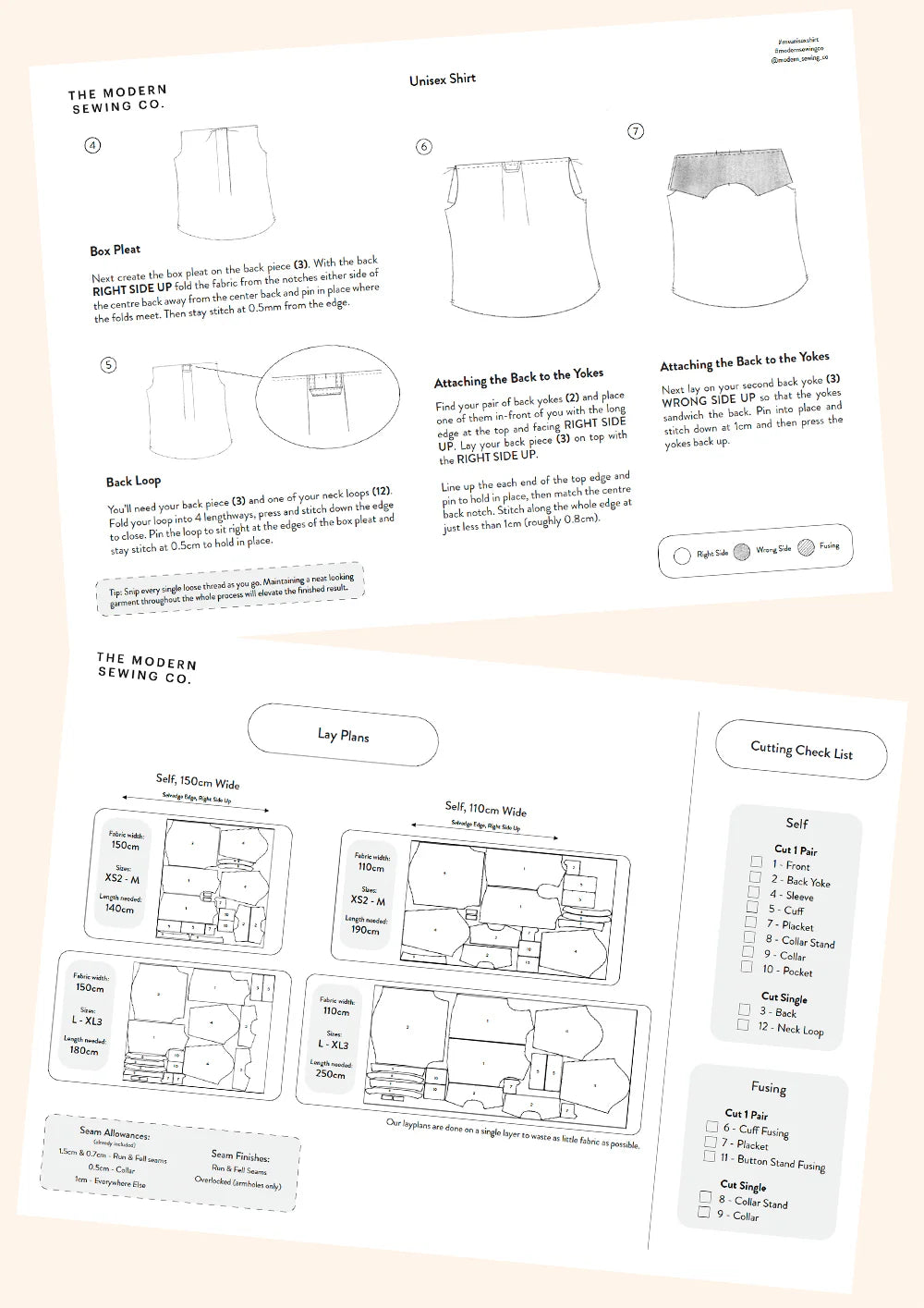 Modern Sewing Company - Unisex Shirt - PDF Pattern