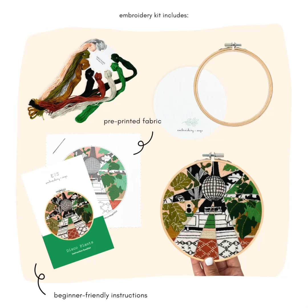 Embroidery and Sage - Kit - Disco Plants