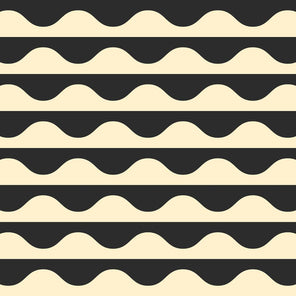 Drapey Cotton Print - Emily Van Hoff Groove - Wavy Stripe - Tuxedo