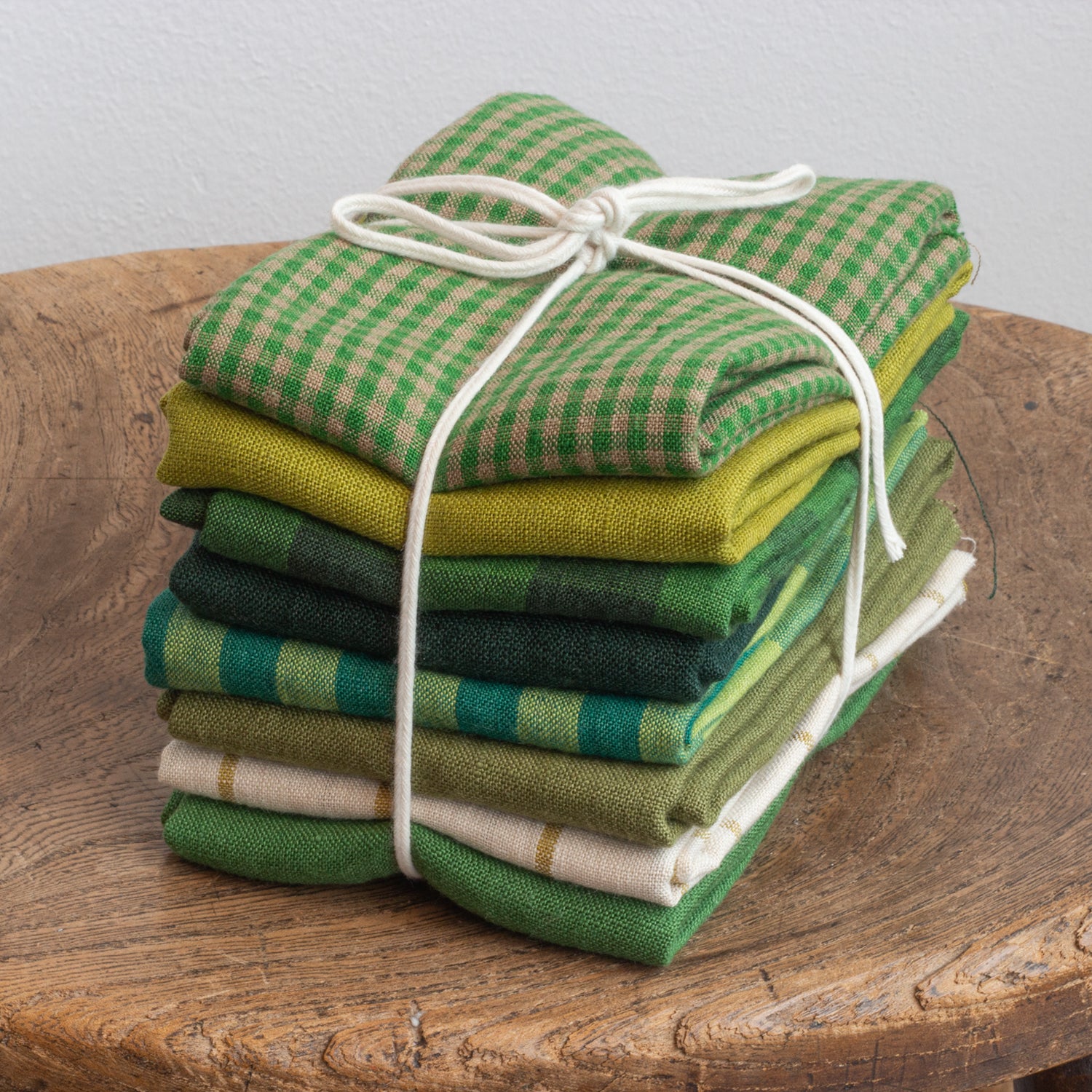 European Linen Bundle of 8 - Green Mix