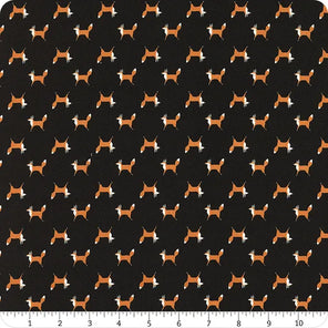 Printed Cotton Poplin - Gingiber - Woodland Wonder - Fox Trot - Midnight