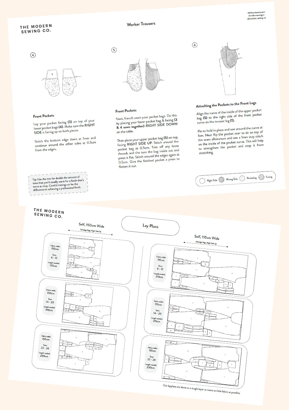 Modern Sewing Company - Worker Trousers Womens - PDF Pattern