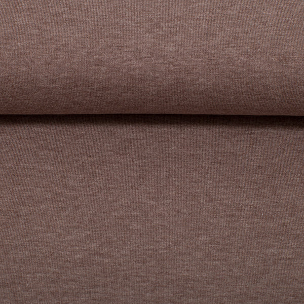 Medium Weight Cotton Loopback Jersey - Acorn Brown Melange