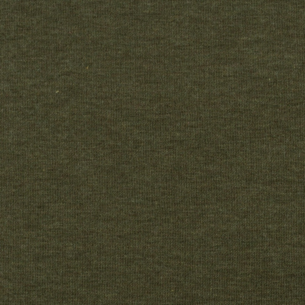 Medium Weight Cotton Terry - Khaki Green Melange