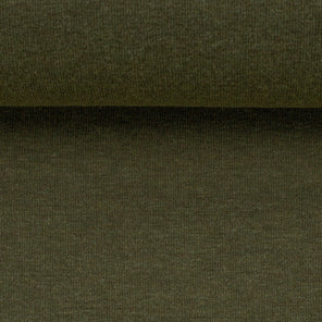 Medium Weight Cotton Terry - Khaki Green Melange